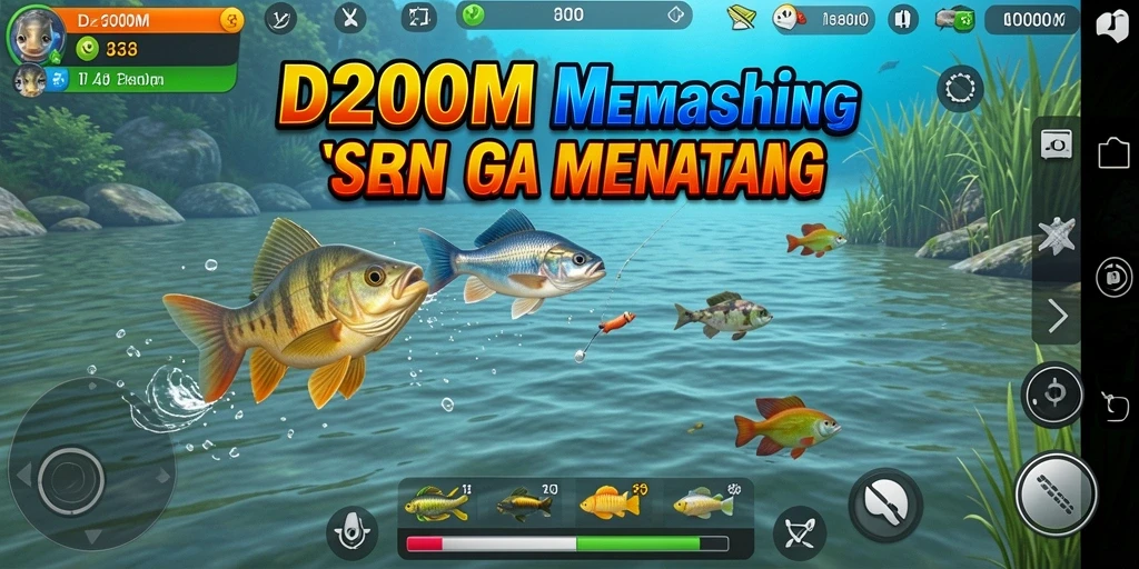 Tangkapan ikan besar dari permainan D200M saat gameplay.
