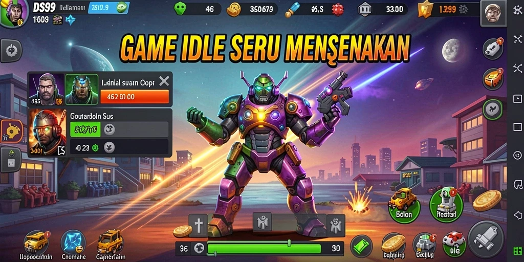 Screenshot gameplay DS99 menampilkan karakter aktif dalam lingkungan Idle.