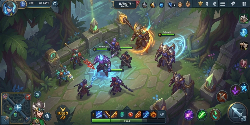 Gameplay intens dan seru di ELANG178 menunjukkan aksi MOBA.