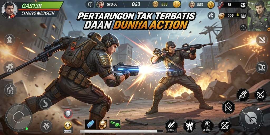 Tampilan aksi mendebarkan dalam gameplay GAS138.