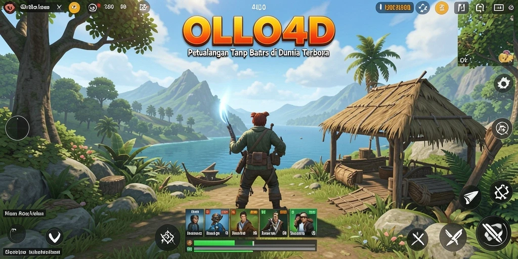 Screenshot utama OLLO4D menampilkan dunia terbuka yang luas dan indah.
