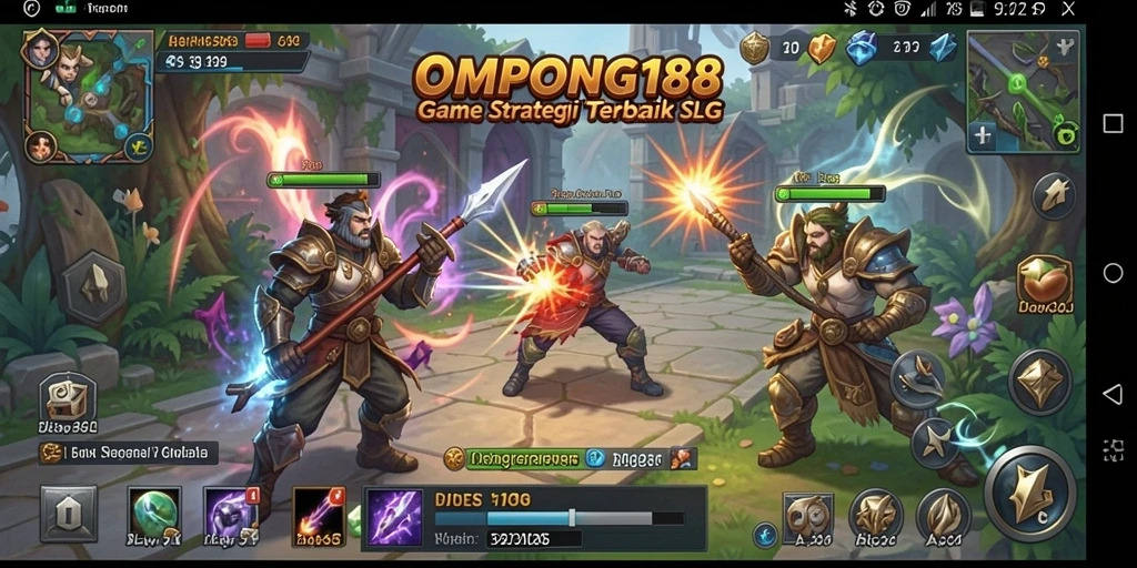 Tampilan gameplay menegangkan OMPONG188 dengan strategi pertempuran yang menarik.