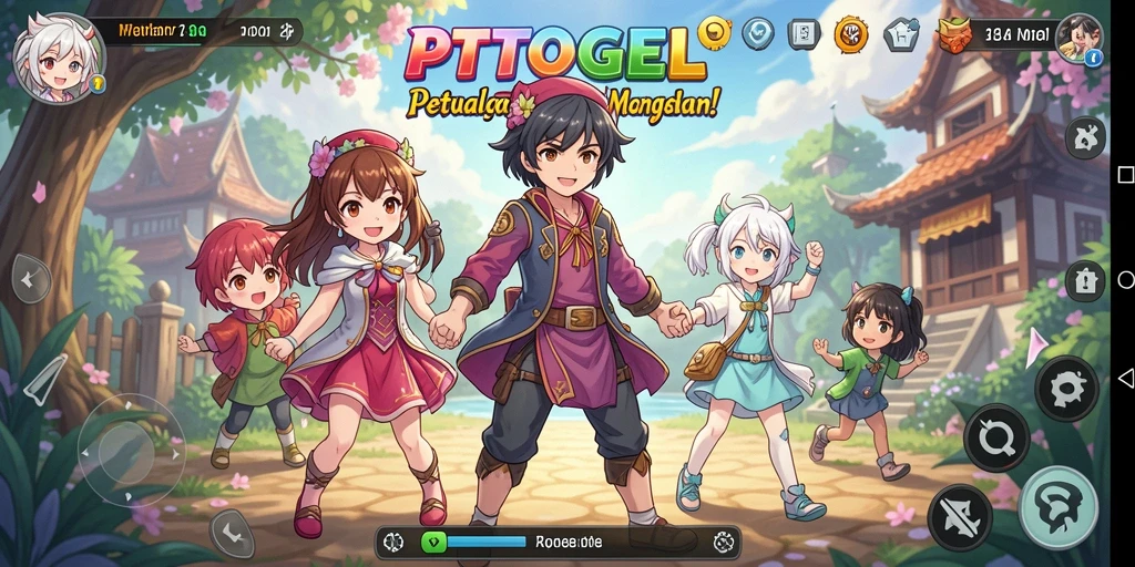 Screenshot gameplay PTTOGEL yang menampilkan karakter anime yang menarik.
