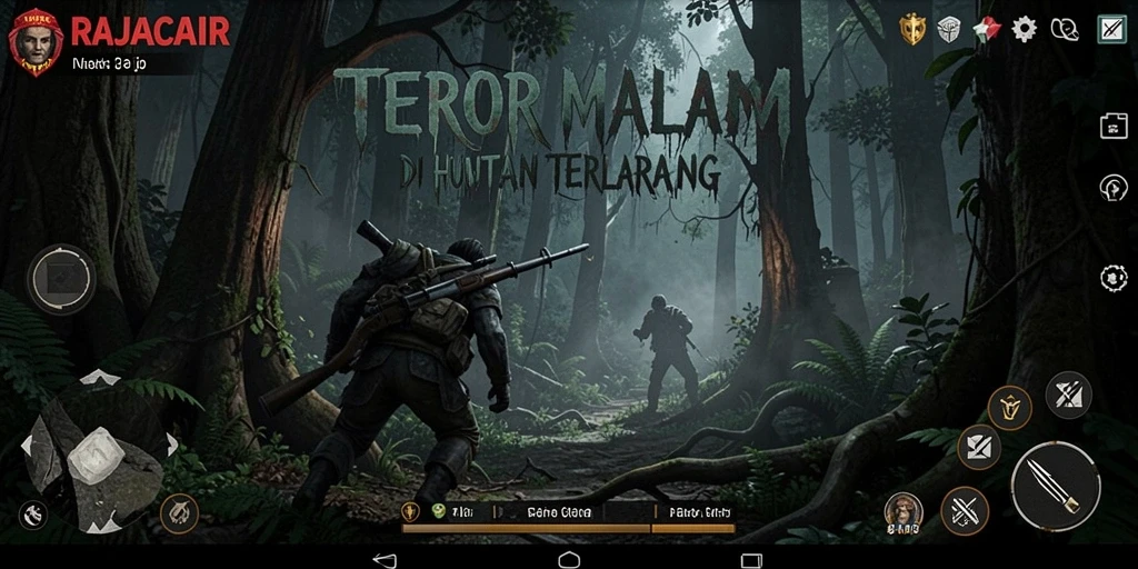 Menampilkan gameplay menegangkan di hutan terlarang RAJACAIR.