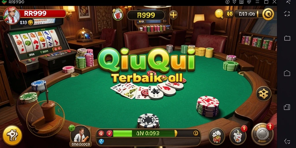 Screenshot gameplay QiuQiu RR999 dengan tampilan kartu dan fitur interaksi.