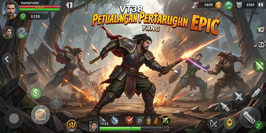 Tangkapan layar VT38 yang menampilkan aksi pertarungan yang mendebarkan.