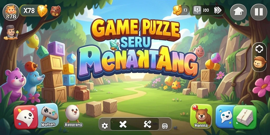 Tampilan permainan X78 menampilkan level-level Puzzle yang menantang.